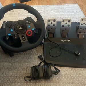 Logitech Gaming Wheel and Pedals - Black and Silver